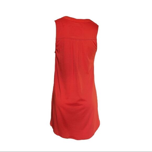 MAEVE Anthropologie Sleeveless Blouse Tank Top V Neck Orange Red Womens XS - Picture 2 of 9